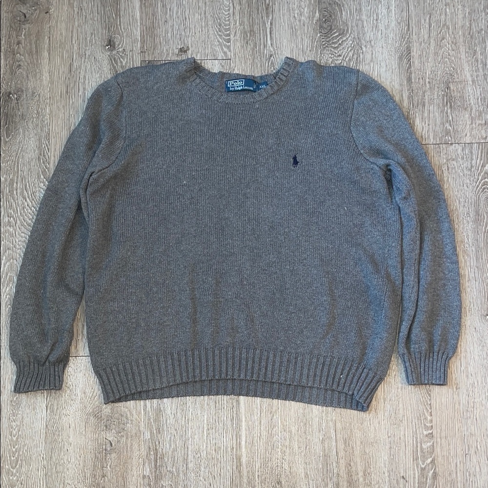 Polo by Ralph Lauren Men's Charcoal gray Crewneck Sweater 100% cotton pullover